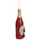 6" Matte Red Wine Country Glass Bottle Christmas Ornament
